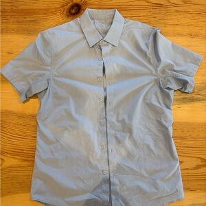 Lululemon Light Blue Men's Short Sleeve Shirt m.  Some staining armpit